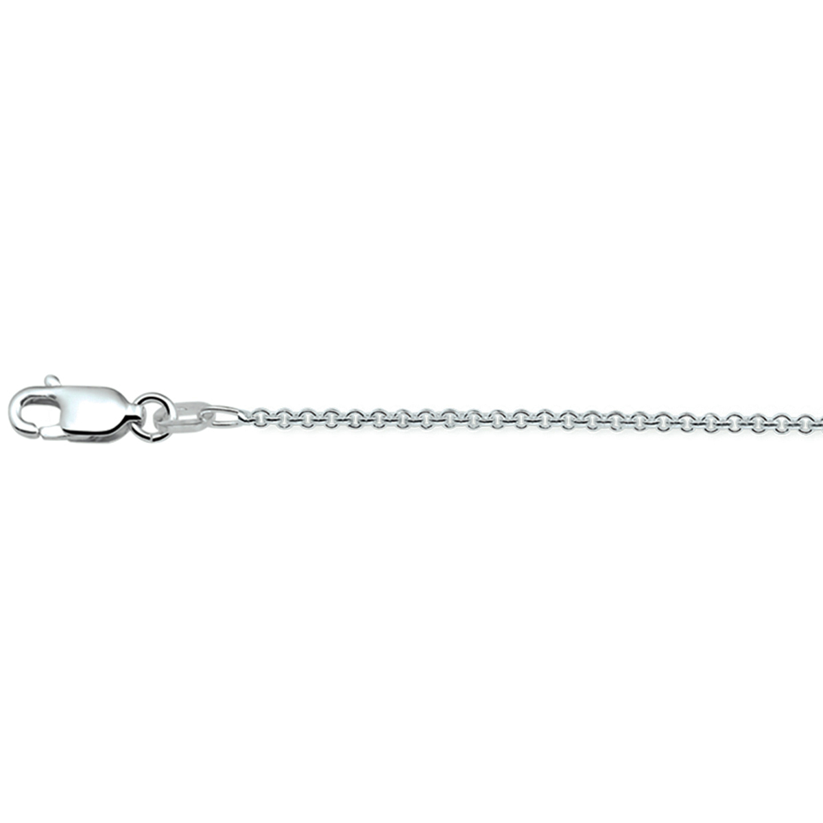 Gerhodineerd zilveren anker collier met een draaglengte van 41cm en een extensie van 4cm. Uitgevoerd met een karabijn sluiting. De schakelbreedte is 1.1mm.