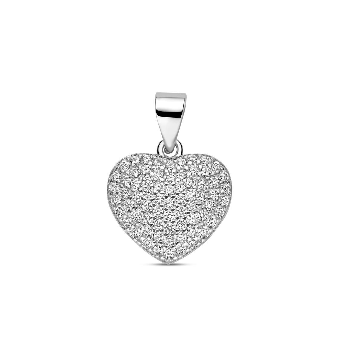 Gerhodineerd 925 zilveren hanger uitgevoerd in de vorm van een hartje met zirkonia. De hanger heeft een totale hoogte van 19mm.
Ketting niet inbegrepen
