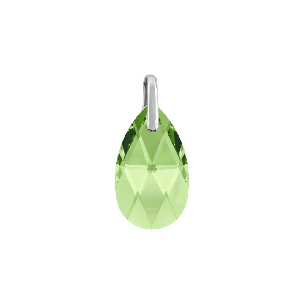 MY iMenso Creoli Pera pendant "Brillante crystal" "Peridot" 22mm (925/rhod-plated)