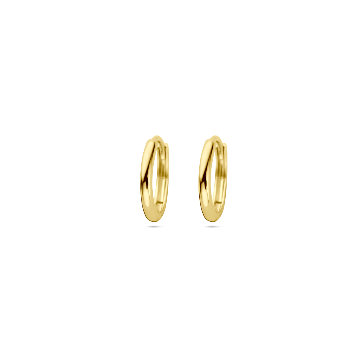14k Geelgouden klapoorringen met een dikte van 1.5mm.