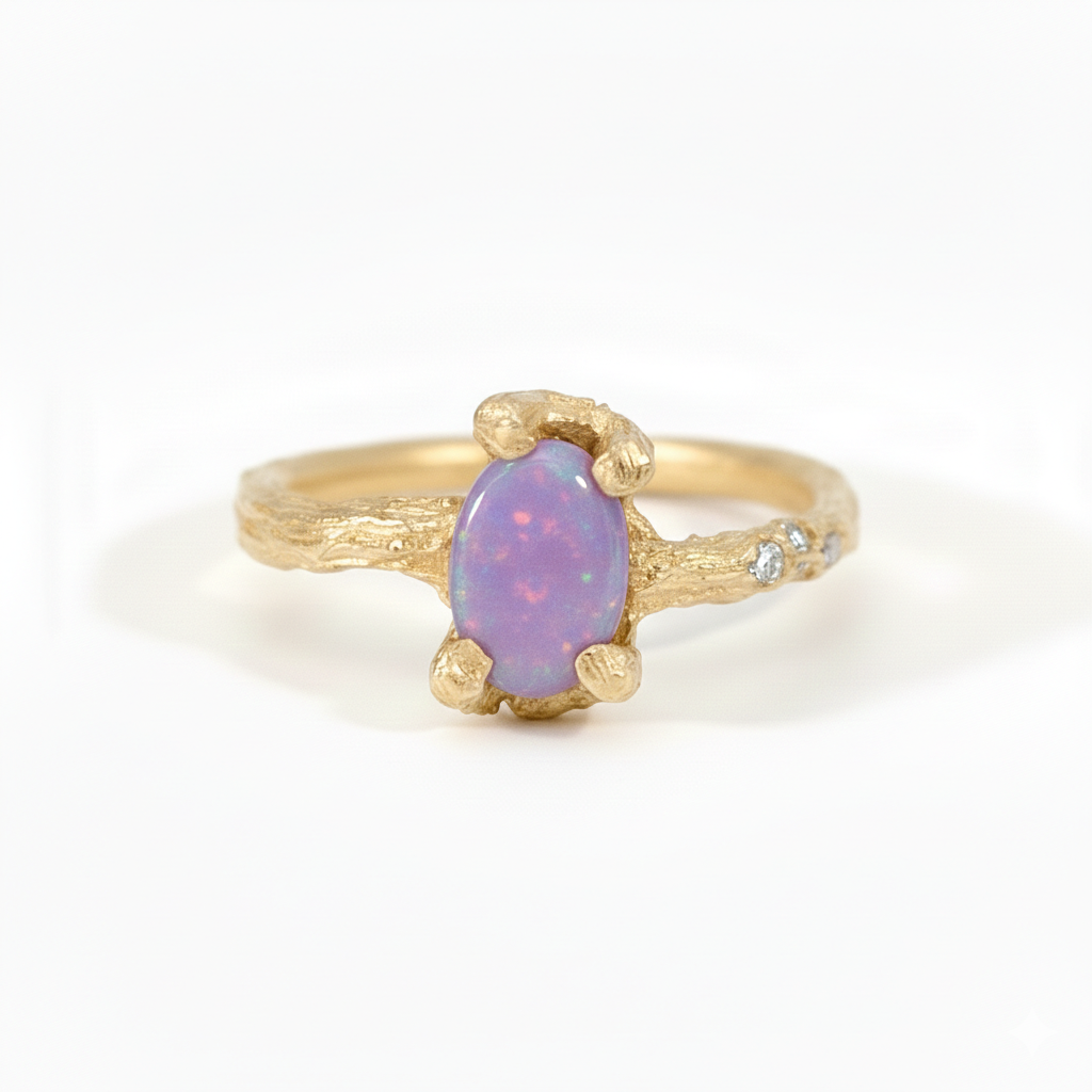 ring 18karaat GG  met opaal