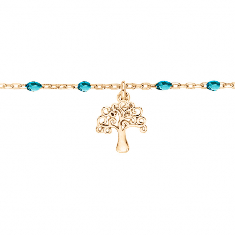 Enkelband zilver met levensboom