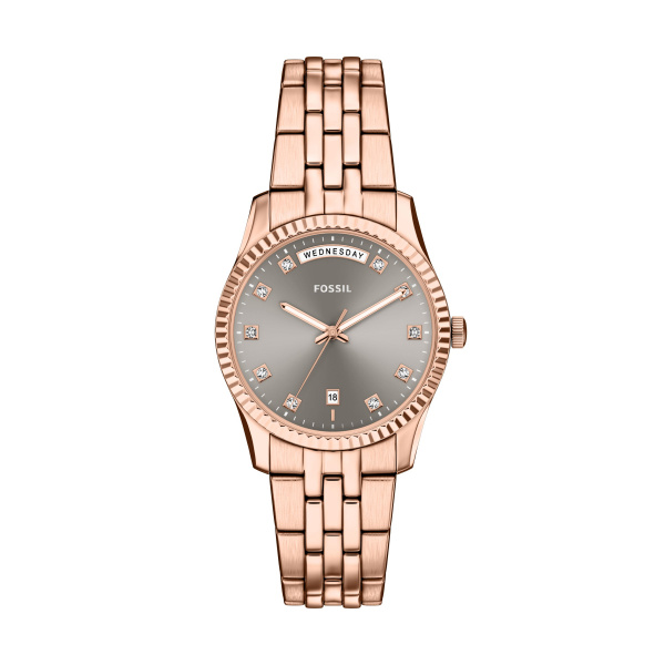 De FOSSIL HORLOGE SCARLETT ES5459 is een stijlvol polshorloge dat klasse en verfijning uitstraalt. Met een elegant ontwerp en duurzame constructie is dit horloge een perfecte aanvulling op elke outfit. Draag het tijdens formele of casual gelegenheden voor een tijdloze look. Het horloge is eenvoudig te combineren met diverse stijlen en kleuren.