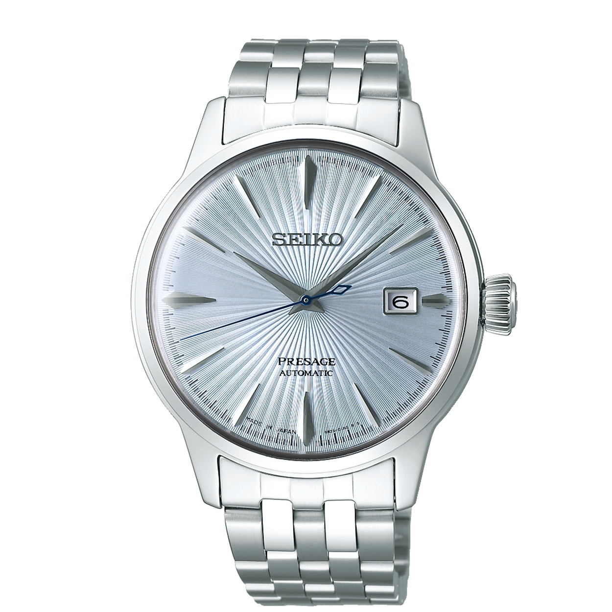Dit herenhorloge is van het merk Seiko. Het is een analoog horloge gemaakt van staal. De diameter van de kast is 40.5 mm en de kast is 11.8 mm dik.
De verdere specificaties van het horloge zijn als volgt:
Glassoort: hardlex mineraal glas
Bandbreedte: 18
Kastmateriaal: staal
Waterdichtheid: 5 ATM
Techniek: automaat