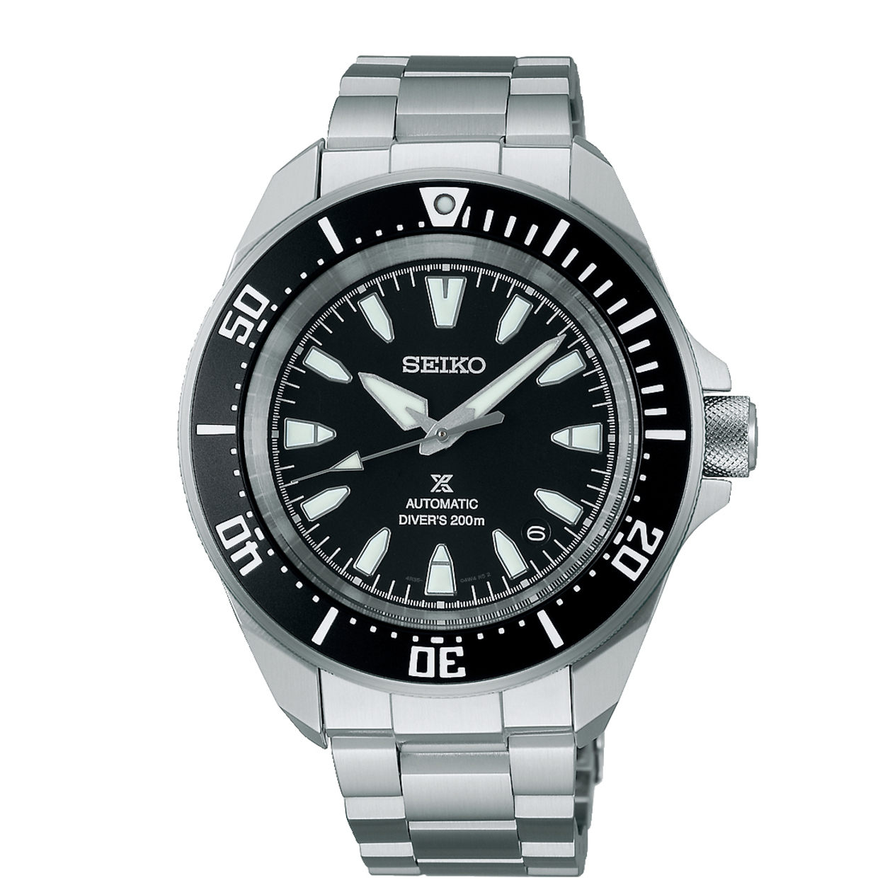 Die Herrenuhr Seiko  besticht mit einem silberfarbigen Edelstahlgeh&auml;use und -armband, einem schwarzen Zifferblatt mit Streifenindexen und automatischem Uhrwerk. Sie ist bis 20 ATM wasserdicht und antiallergisch. Ideal f&uuml;r elegante und zugleich sportliche Anl&auml;sse. Tragen Sie sie zu formeller Kleidung oder smart-casual Looks, um Stil und Funktionalit&auml;t zu vereinen.