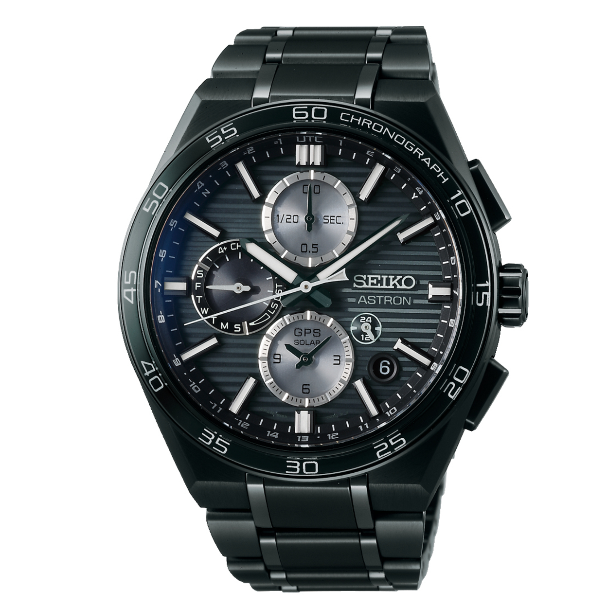 Seiko Astron GPS Solar Dual Time Chronograph SSH179J1

De Seiko Astron SSH179J1 is een bijzonder geavanceerd en technisch verfijnd horloge dat perfect past bij de moderne wereldreiziger. Hij combineert robuuste materialen met slimme technologie &ndash; denk aan een GPS Solar‑uurwerk dat automatisch tijdzones herkent en aanpast, zodat je altijd de juiste tijd hebt, waar je ook bent op de wereld.

De zwart getinte titanium kast en bijpassende titanium band geven het geheel een lichte, doch luxe uitstraling die comfortabel blijft om de pols, zelfs tijdens lange dagen reizen of werken. Het dual‑curved saffierglas met super‑clear coating zorgt voor een kraakheldere kijk op de tijd en beschermt de wijzerplaat tegen krassen.

Onder de motorkap huist het innovatieve Seiko Calibre 5X83 GPS‑Solar uurwerk, dat via licht energie opneemt en tot ongeveer 6 maanden kan blijven lopen zonder extra licht. De ingebouwde GPS‑ontvanger synchroniseert meerdere keren per dag met satellieten om nauwkeurige tijd en datum te garanderen, inclusief zomertijdcorrecties en wereldtijd voor 38 verschillende steden &ndash; ideaal voor frequente reizigers of mensen met internationale contacten.

Naast de tijd en datum biedt dit horloge een dual‑timefunctie, chronograaf tot 12 uren en een eeuwigdurende kalender tot het jaar 2100, waardoor je altijd actueel bent zonder handmatige aanpassingen. De LumiBrite‑coating op wijzers en indexen zorgt ervoor dat je de tijd ook in het donker goed blijft aflezen, en de waterbestendigheid tot 100 m geeft extra veelzijdigheid voor dagelijks gebruik.