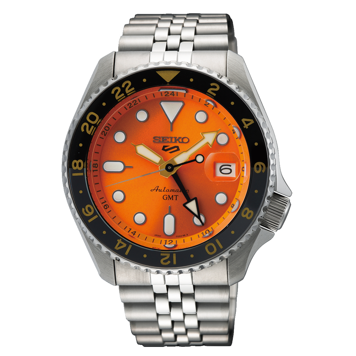Die Herrenuhr Seiko  zeichnet sich durch ein knalliges oranges Zifferblatt, ein robustes Edelstahlgeh&auml;use und Armband sowie Mineralglas aus. Sie ist wasserdicht bis 10 ATM, verf&uuml;gt &uuml;ber eine Datumsanzeige und Leuchtzeiger. Automatischer Antrieb und elegantes Design machen sie zum idealen Begleiter. Perfekt f&uuml;rs t&auml;gliche Tragen und spezielle Anl&auml;sse geeignet.