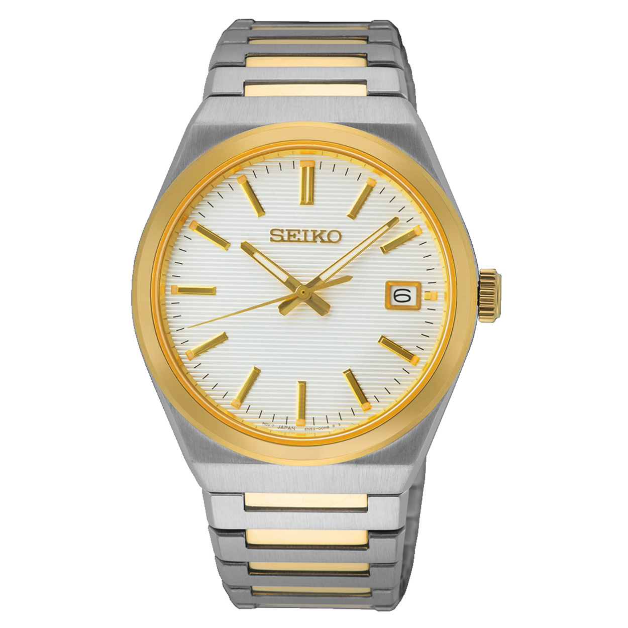 Dit is een herenhorloge van het merk Seiko. Het is een analoog horloge gemaakt van staal. De diameter van de kast is 39 mm en de kast is 8.5 mm dik.
De verdere specificaties van het horloge zijn als volgt:
Kastvorm: rond
Kastkleur: zilverkleurig
Kastmateriaal: staal
Bandbreedte: 20 mm
Bandlengte: 254 mm
Sluiting: vouwsluiting met drukker
Wijzerplaatkleur: wit
Glassoort: saffier glas
Waterdichtheid: 10 ATM
Techniek: quartz