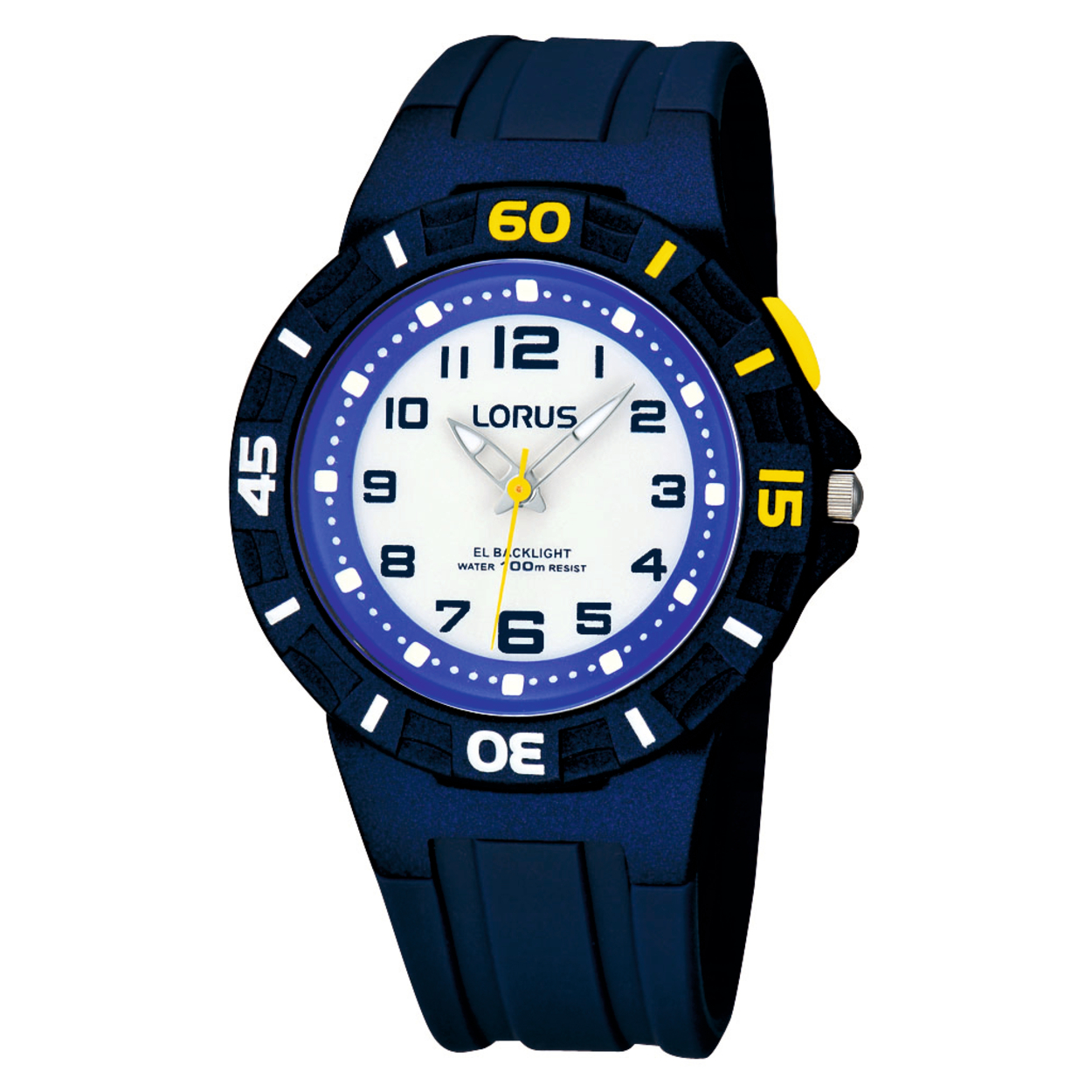 Dit kinderhorloge is van het merk Lorus. Het is een analoog horloge gemaakt van urethaan. De diameter van de kast is 36 mm en de kast is 12.5 mm dik.
De verdere specificaties van het horloge zijn als volgt:
Glassoort: acryl glas
Bandbreedte: 19
Kastmateriaal: kunststof
Waterdichtheid: 10 ATM
Techniek: quartz