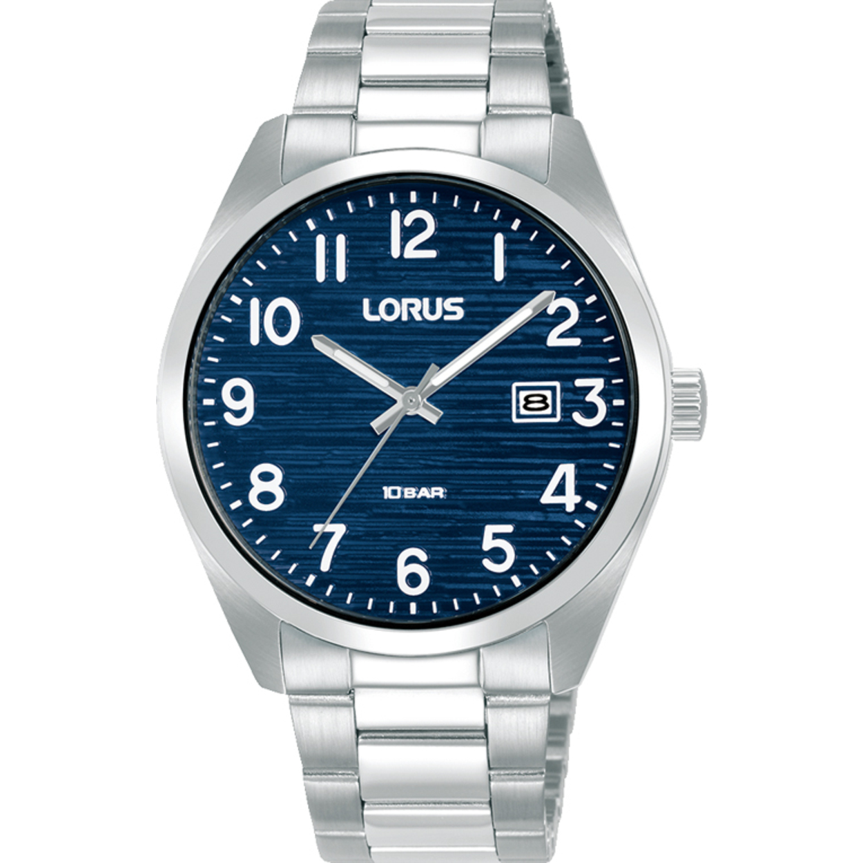 Dit is een herenhorloge van het merk Lorus. Het is een analoog horloge gemaakt van staal. De diameter van de kast is 39 mm en de kast is 10.5 mm dik.
De verdere specificaties van het horloge zijn als volgt:
Kastvorm: rond
Kastkleur: zilverkleurig
Kastmateriaal: staal
Bandbreedte: 20 mm
Bandlengte: 254 mm
Sluiting: vouwsluiting met drukker
Wijzerplaatkleur: blauw
Glassoort: hardlex mineraal glas
Waterdichtheid: 10 ATM
Techniek: quartz
