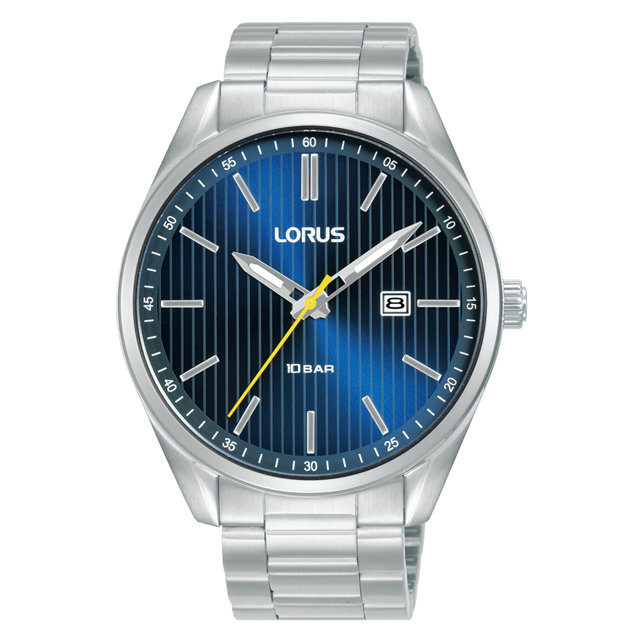 Dit is een herenhorloge van het merk Lorus. Het is een analoog horloge gemaakt van staal. De diameter van de kast is 42 mm en de kast is 10.3 mm dik.
De verdere specificaties van het horloge zijn als volgt:
Kastvorm: rond
Kastkleur: zilverkleurig
Kastmateriaal: staal
Bandbreedte: 20 mm
Bandlengte: 257 mm
Sluiting: vouwsluiting met drukker
Wijzerplaatkleur: blauw
Glassoort: hardlex mineraal glas
Waterdichtheid: 10 ATM
Techniek: quartz