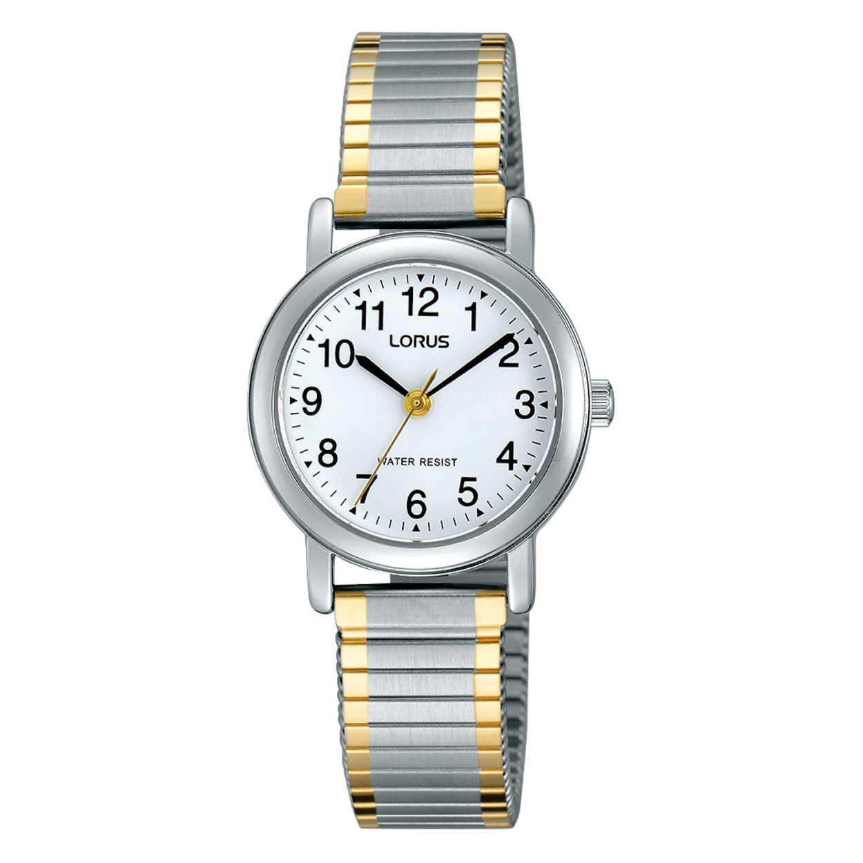 Bicolor dames polshorloge met rekband water resistant