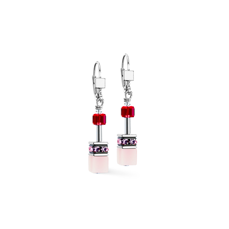 GeoCUBE&reg; Iconic earrings ros&eacute; blush
The GeoCUBE&reg; Iconic earrings in rose blush perfectly harmonise colour and shape: rose and vibrant red meet cubic elements made of glass, Swarovski&reg; crystals and sparkling rhinestone rondelles. Thanks to the robust stainless steel, they are durable and comfortable to wear. An expressive choice for modern looks &ndash; or as a charming gift for Valentine's Day.

Every piece of jewellery ordered from COEUR DE LION will be delivered to you in a premium designer case and with a certificate of authenticity.