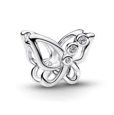 Pandora - Zilveren bedel, opengewerkte vlinder bezet met zirconia's - 794369C01