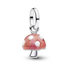 Pandora - Zilveren bedel, Paddenstoel met rood en wit emaille, Glow in the Dark - 794376C01