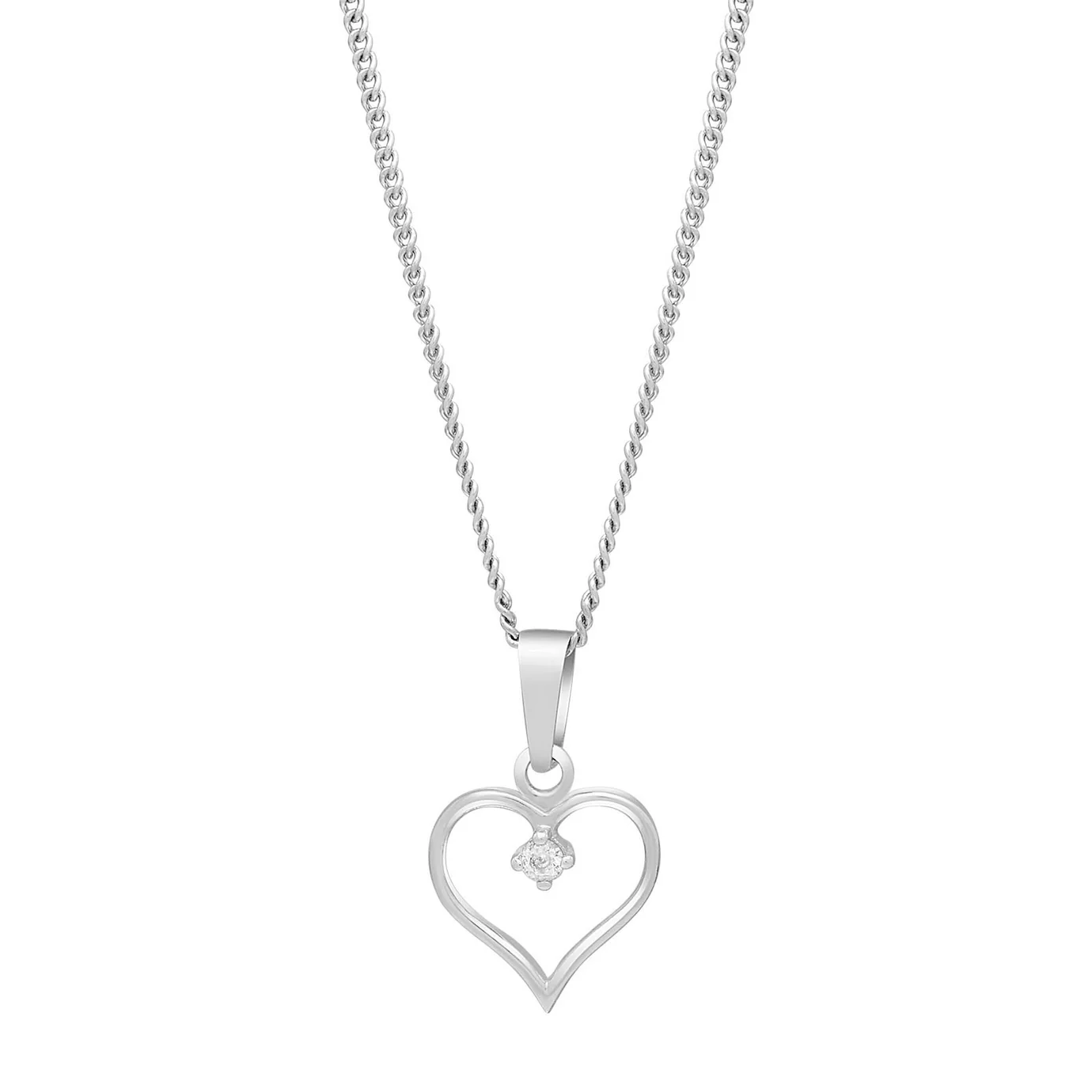 Zarter Herz-Anh&auml;nger aus 925er Sterling-Silber mit funkelndem Zirkonia. Das zeitlose Herzdesign verleiht jedem Outfit eine liebevolle, elegante Note und eignet sich perfekt als Erg&auml;nzung f&uuml;r feine Ketten. Ideal als Geschenk oder als pers&ouml;nliches Schmuckst&uuml;ck f&uuml;r den Alltag.