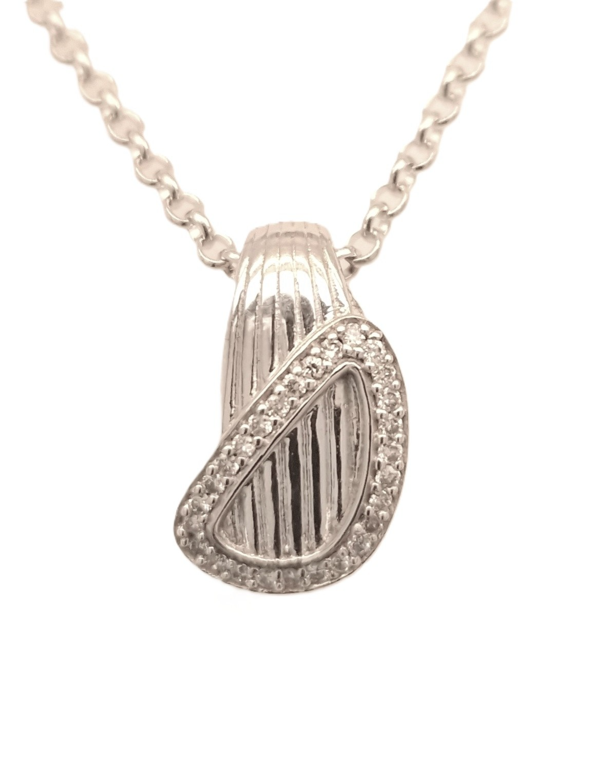 witgouden hanger diamant 0,14