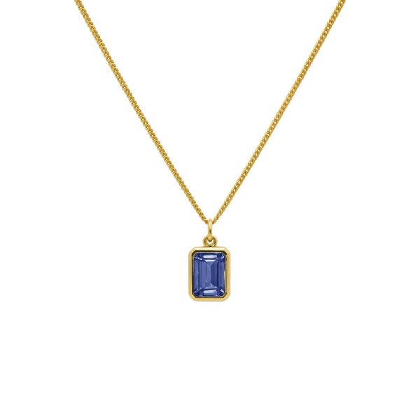 Karma Jewelry Necklace LIV Jeans Blue. De ketting is 38CM lang en kun je verlengen tot 45CM.