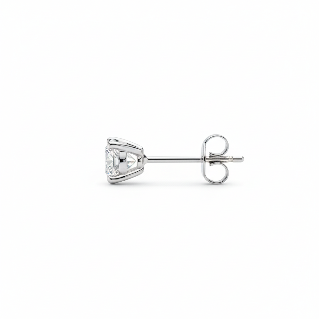 Solitair oorbellen 18karaat wit goud met 0.30ct lab grown briljant