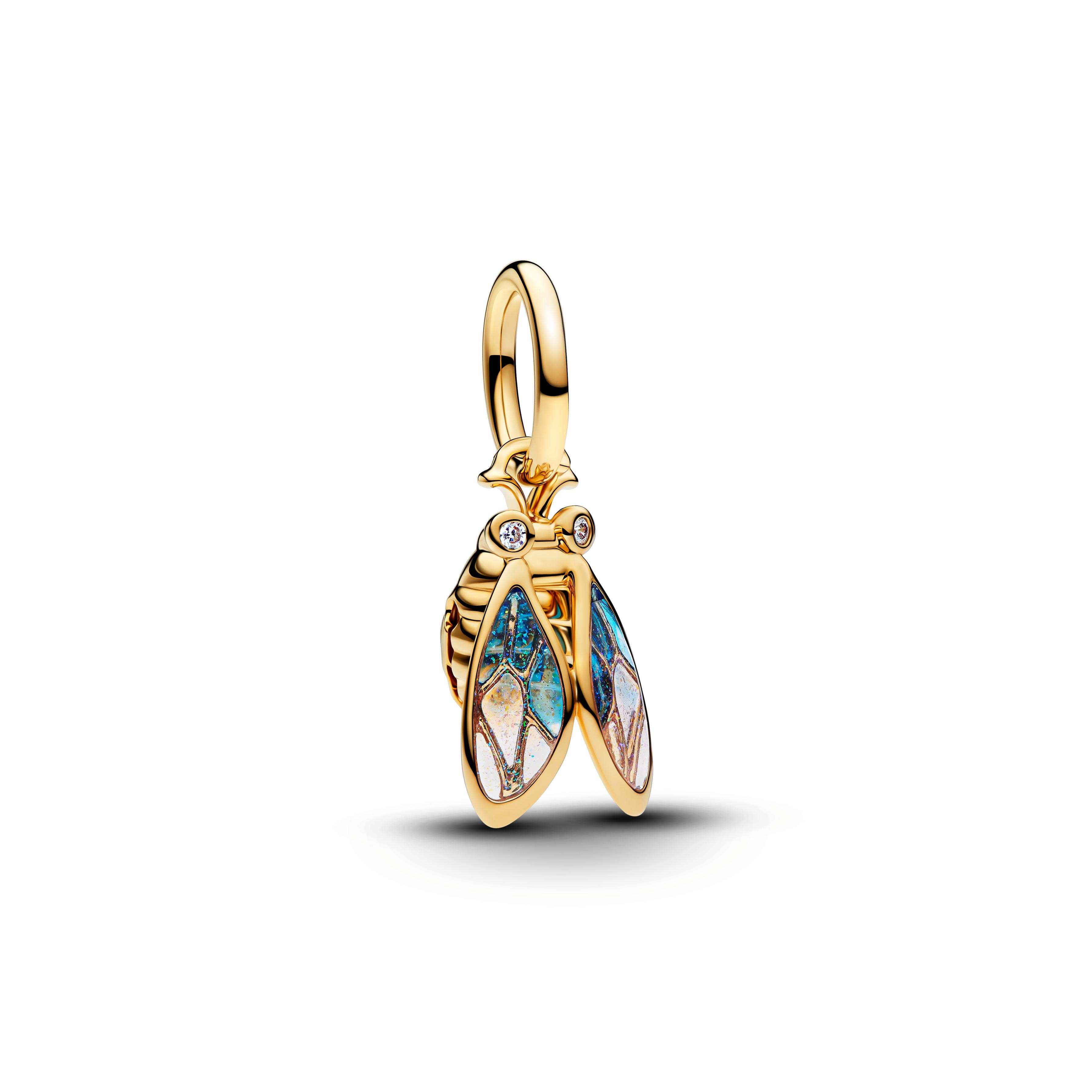 Pandora - Shine, bedel goudkleurig, Cicada, met zirconia en resin - 764490C01