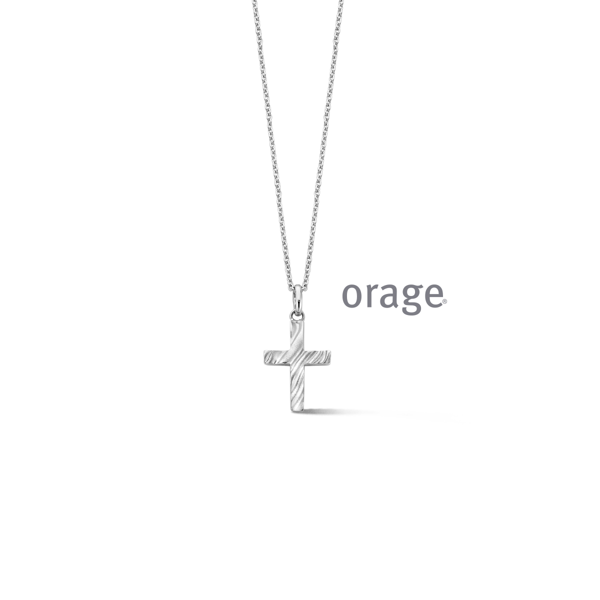 Orage ketting kruis zilver