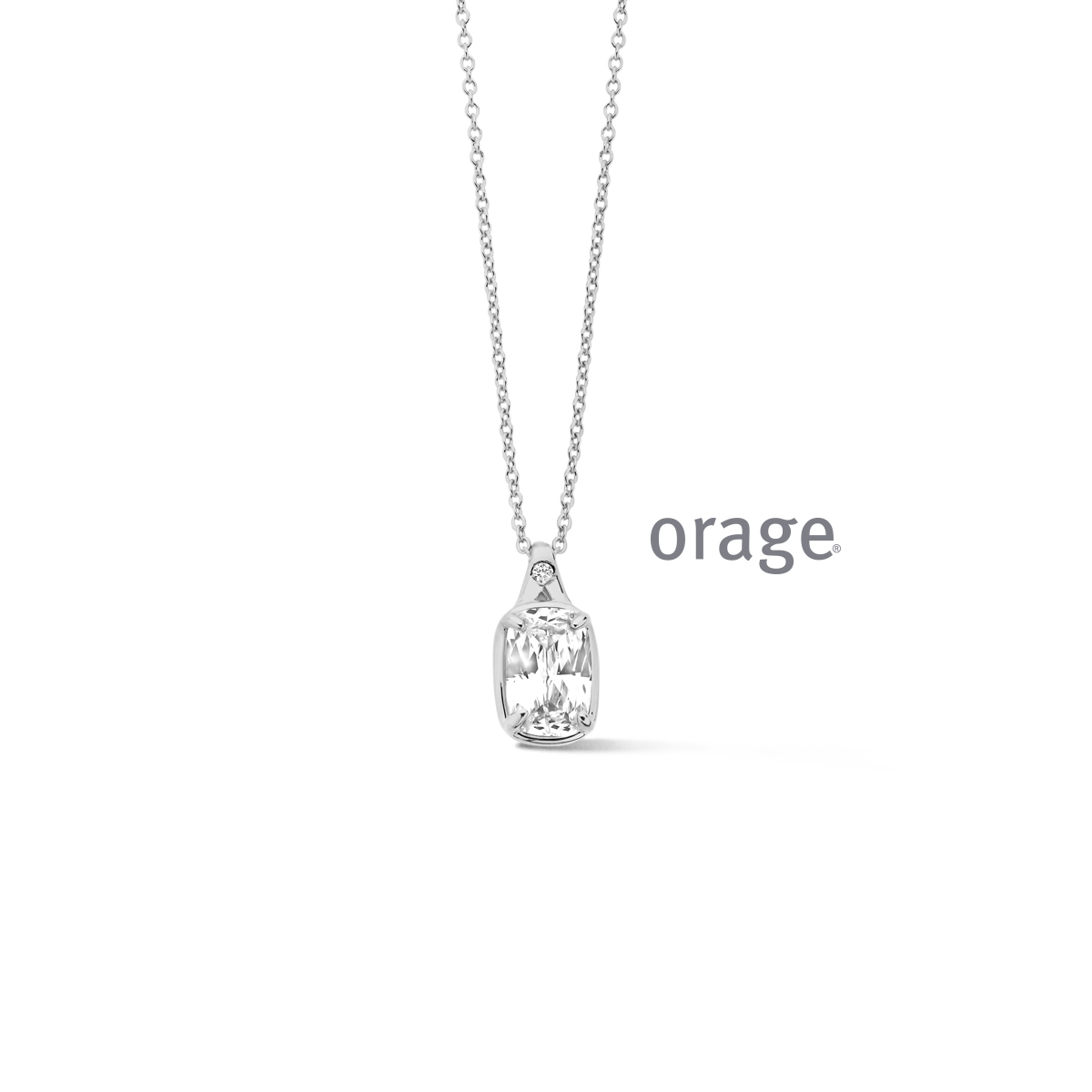 Orage Ketting zilver met zirkonia