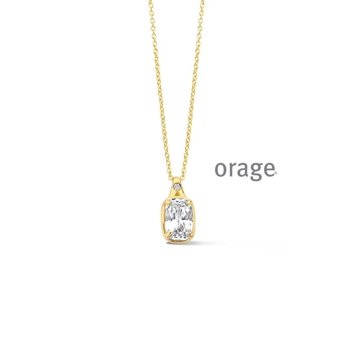 Orage Ketting verguld geel met zirkonia