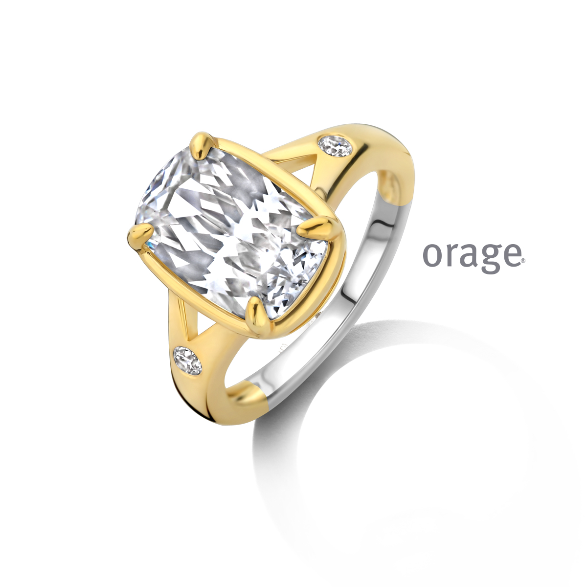 Orage ring verguld geel goud / zilver met zirkonia