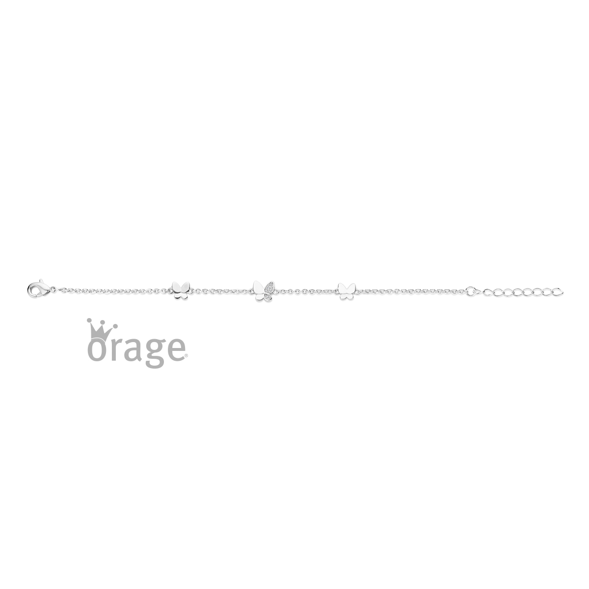 Orage Kids  Armband vlinder zilver met zirkonia
