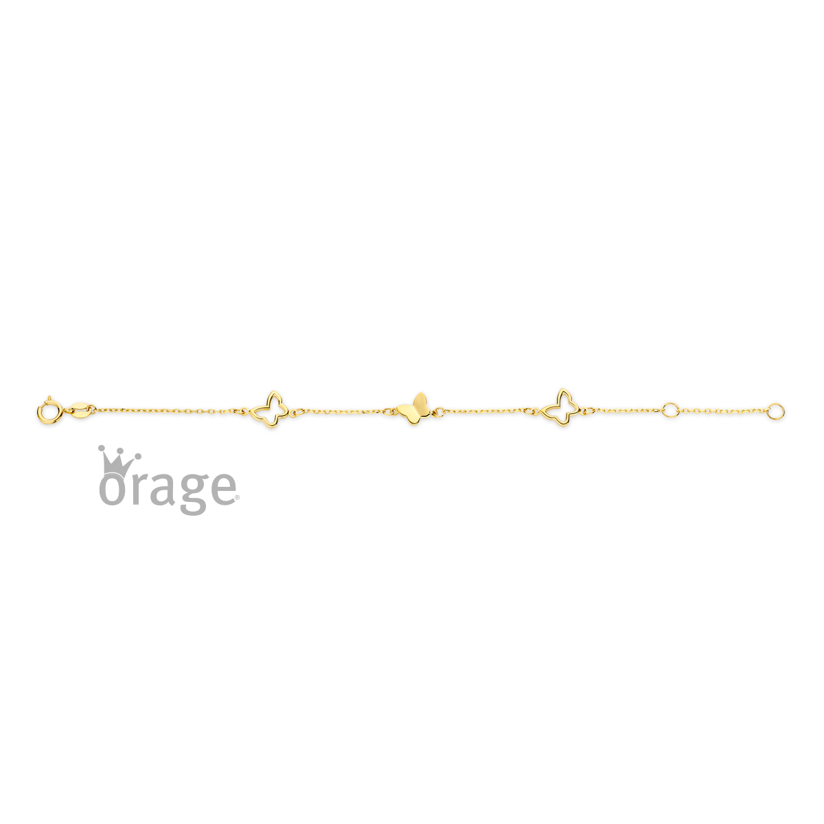 Orage Kids Armband vlinder 9kt geel goud 