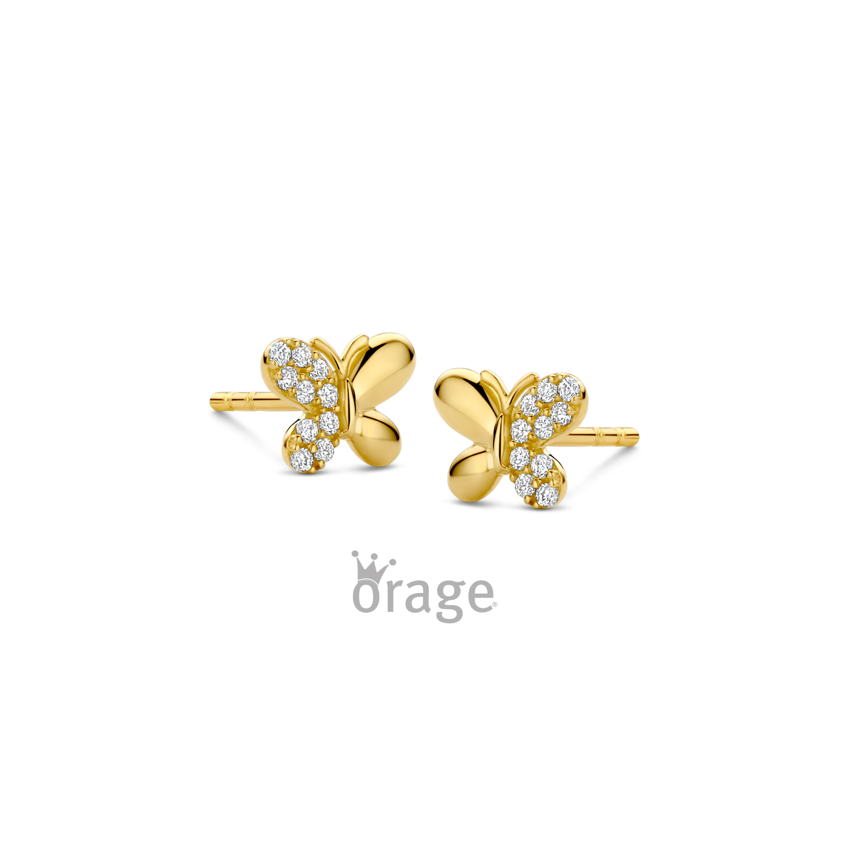 Orage Kids Oorringen vlinder 9kt geel goud