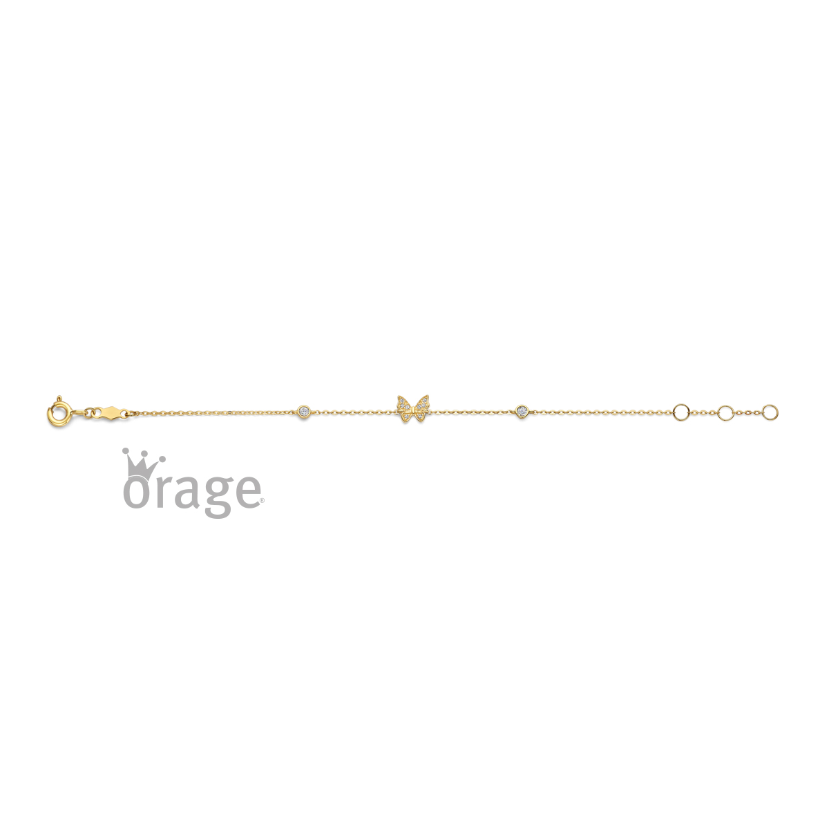 Orage Kids Armband vlinder 9kt geel goud