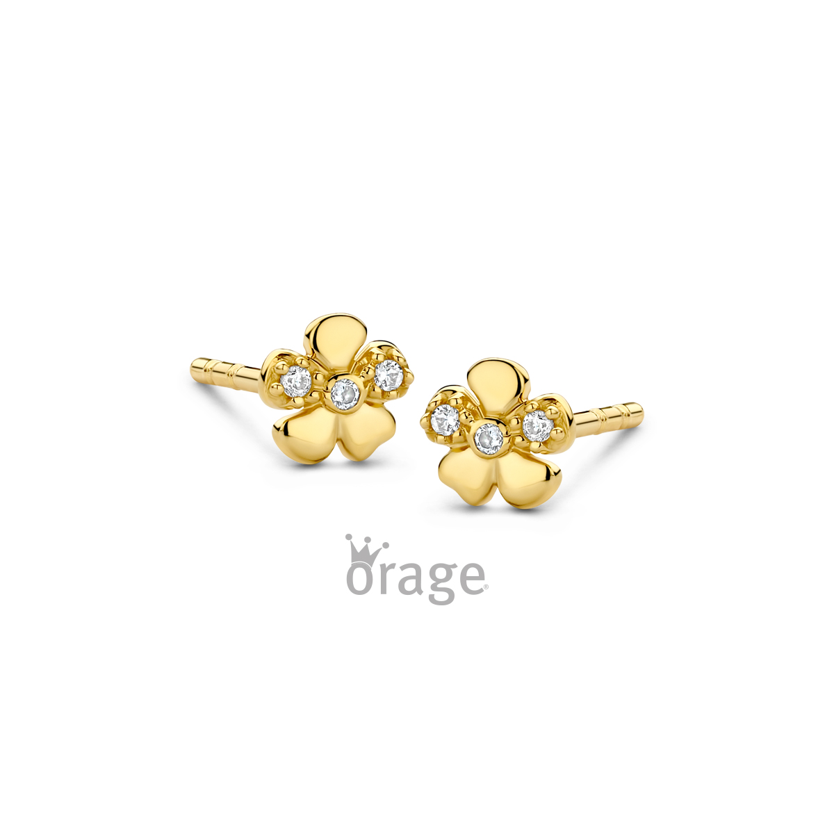 Orage Kids Oorringen bloem 9kt geel goud