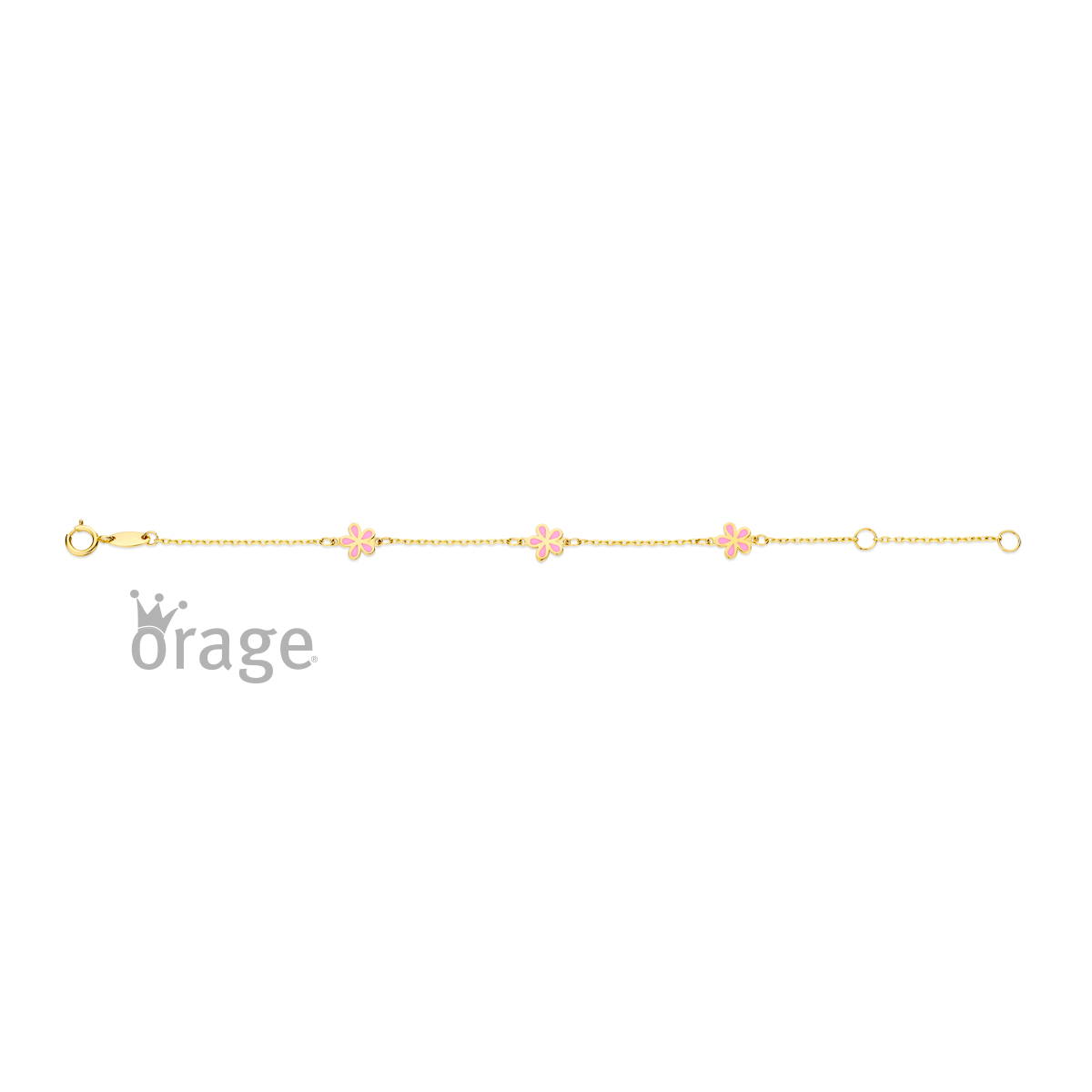 Orage Kids Armband bloem 9kt geel goud