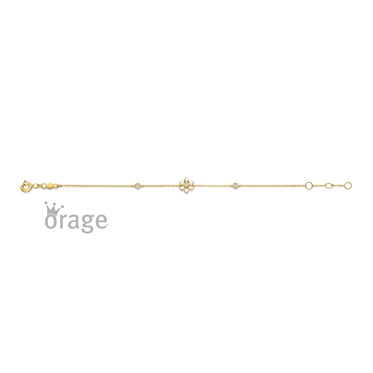 Orage Kids Armband bloem 9kt geel goud 