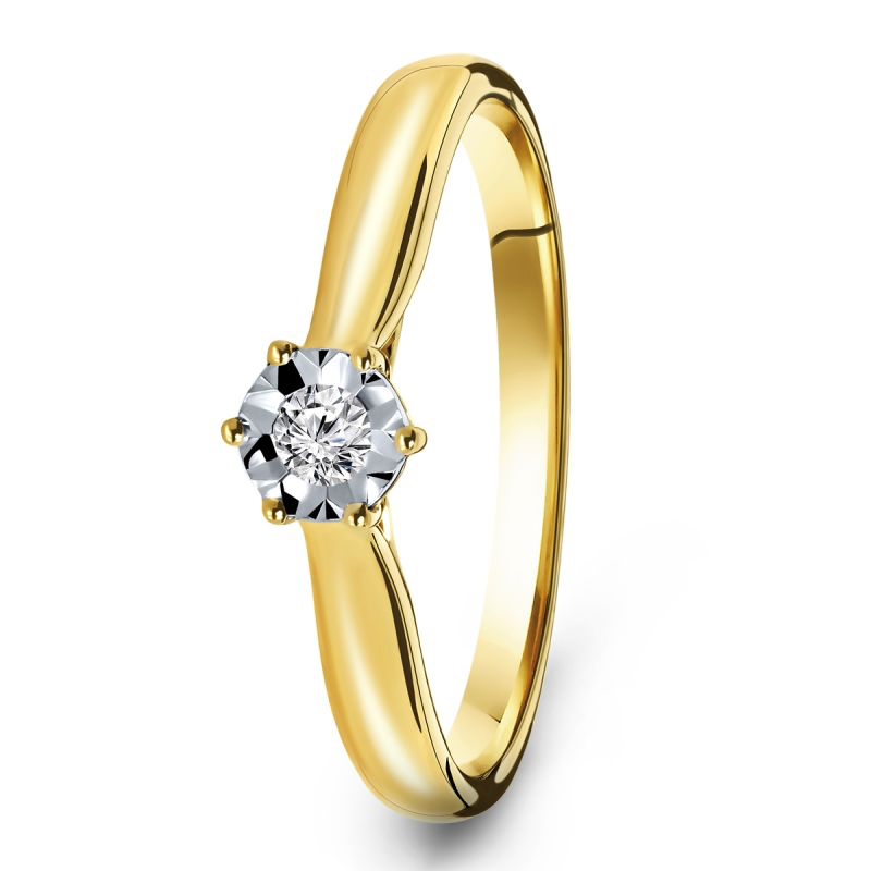 Gouden ring met labgrown diamant, briljant geslepen 0.25ct E+/VS+ LGD
