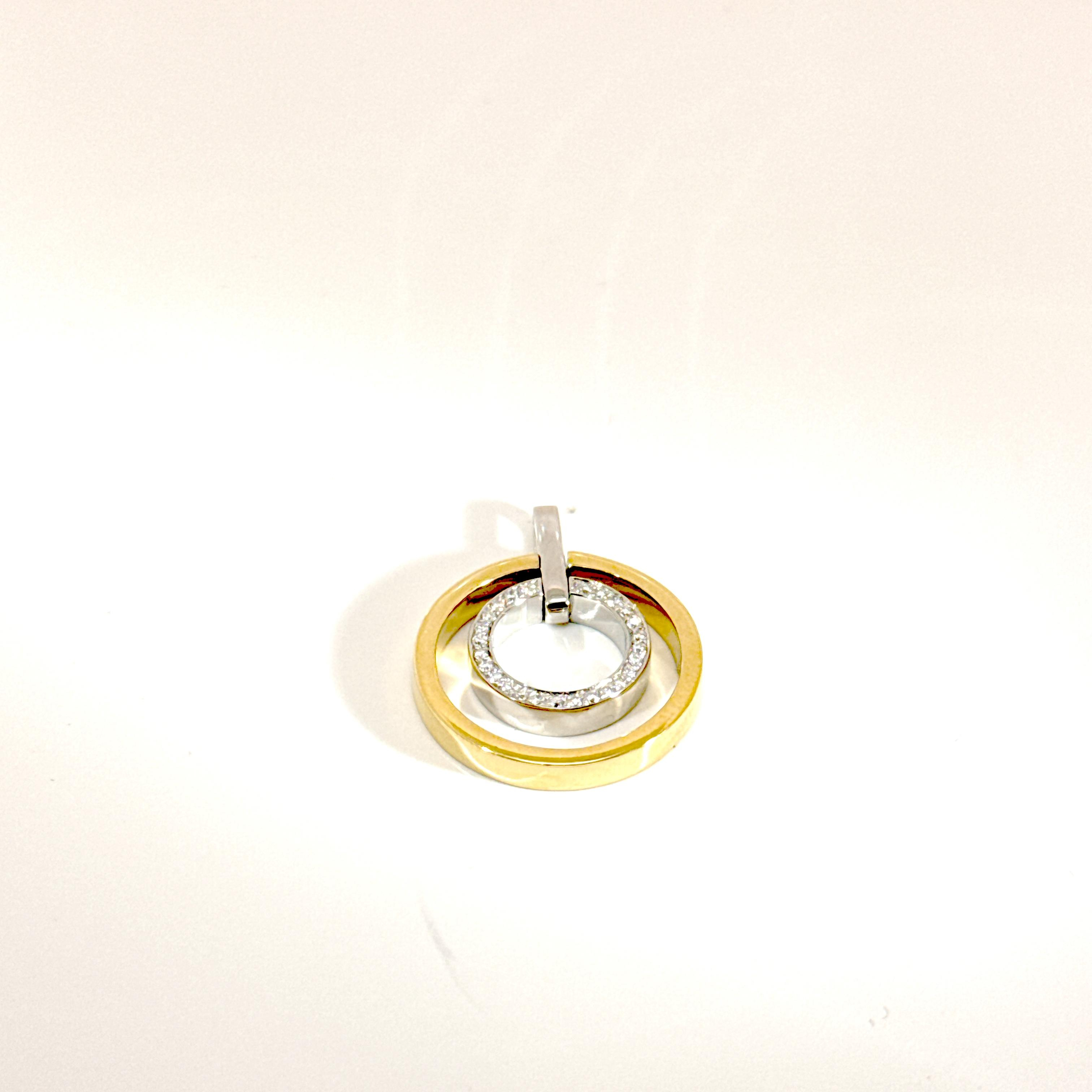 Hanger 18kt bicolor met 0.20ct briljant