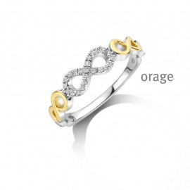 Ring infintiy in bi-color zilver uit de collectie van Orage 