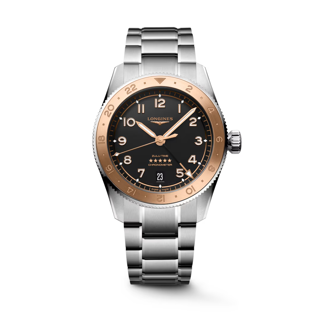 De Longines Spirit Zulu Time L38035536 is een elegante polshorloge met een roestvrijstalen kast en band. Het beschikt over automatische Zwitserse beweging, een zwarte wijzerplaat met Arabische cijfers, saffierglas en is waterdicht tot 10 ATM. Draag het dagelijks voor een verfijnde en tijdloze uitstraling. Perfect voor elke gelegenheid!