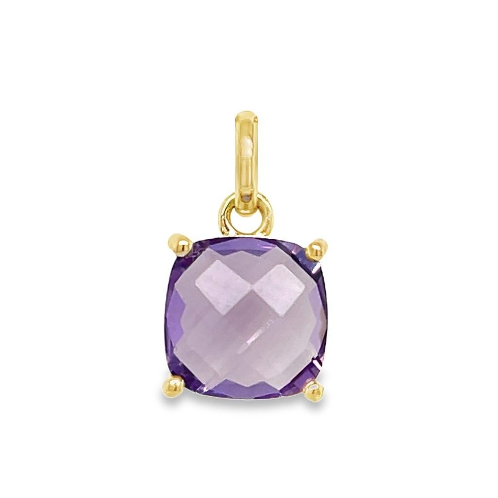De Geelgouden hanger met Amethist (modelnummer GHE2316) heeft een prachtige 8x8mm amethist en is gemaakt van 14-karaats goud. Perfect voor elke gelegenheid, deze stijlvolle hanger kan elegant worden gedragen aan een fijne gouden ketting. Combineer met andere gouden sieraden voor een verfijnde look.