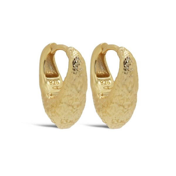 Karma Jewelry zilver vergulde oorringen ALMA Hammered