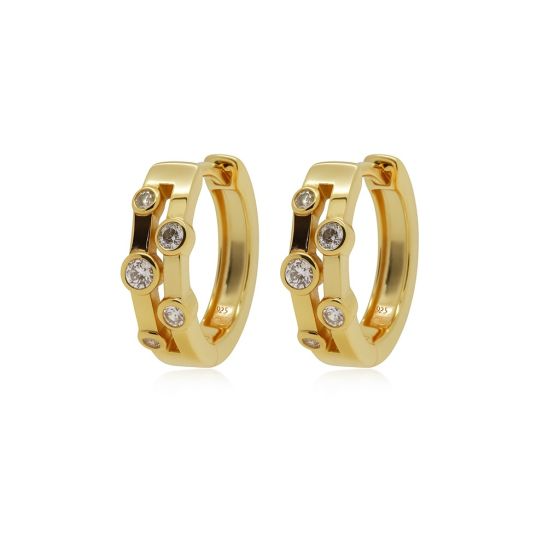 Karma Jewelry zilver vergulde oorringen Zirconia EVE 15MM