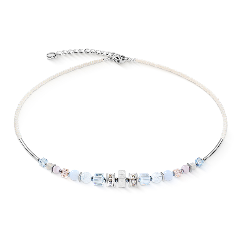 Coeur de Lion collier pastel zilverkleur, draaglengte 42-47cm.