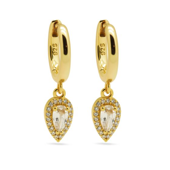 Karma Jewelry zilver vergulde oorringen AYA Drop