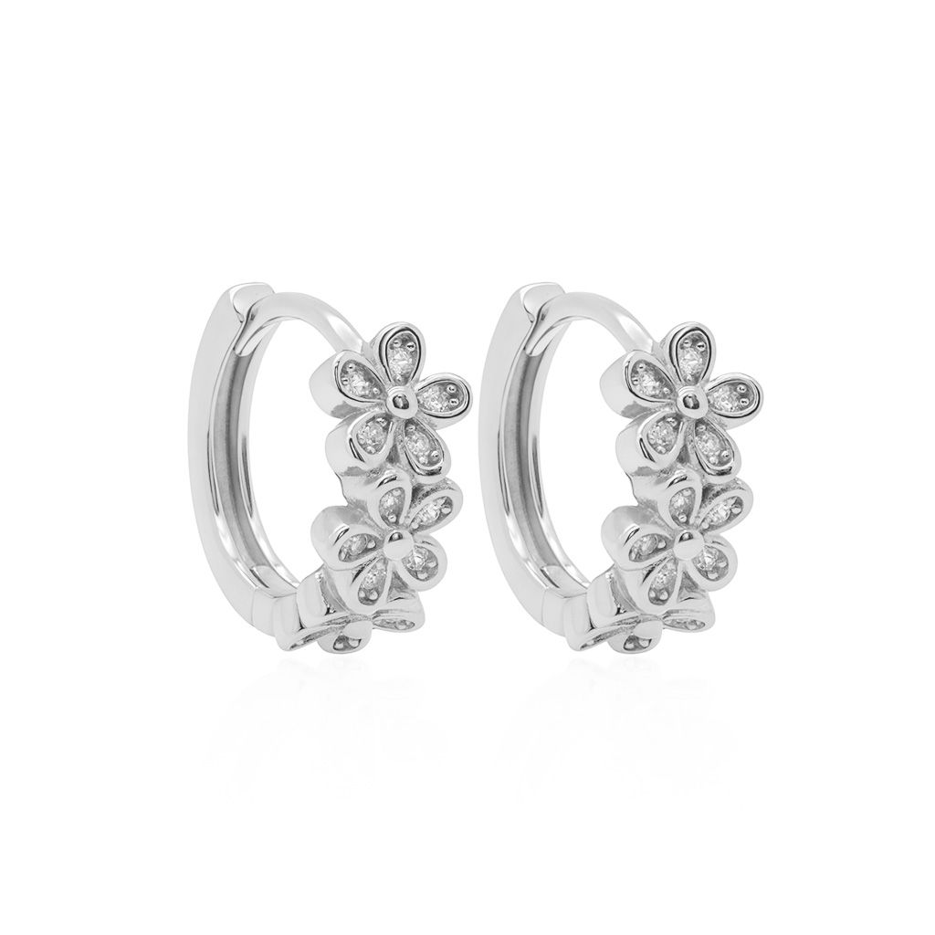 Karma Jewelry zilveren oorringen Zirconia FLORANCE 14MM 
