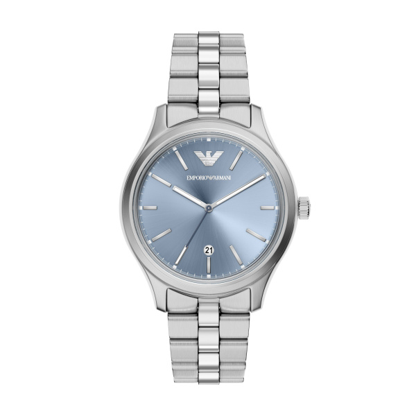 Het Emporio Armani Horloge AR11748 is een stijlvolle polshorloge met een zilverkleurige roestvrijstalen band en een blauwe wijzerplaat. Het heeft een kastdiameter van 41 mm en een handige datumaanduiding. Draag het bij formele gelegenheden of casual outfits om een verfijnde look te cre&euml;ren. Perfect voor zowel zakelijke als casual looks.