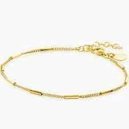 ZINZI gold plated zilveren gourmet armband met staafjes 1,6mm breed 16-19cm ZIA2366G