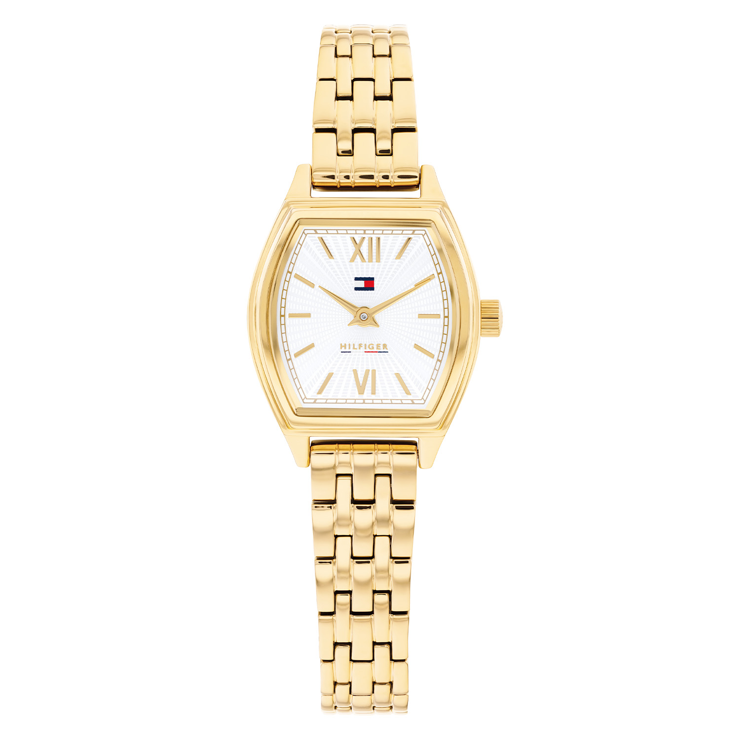 Tommy Hilfiger TH1782870 Horloge Dames Staal Goudkleurig 21,5x22mm
Elegant en tijdloos: Dit goudkleurige dameshorloge straalt finesse uit en maakt elke outfit stijlvol compleet. Het stalen dameshorloge uit de Norah serie heeft een ovaal ronde kast met een witte wijzerplaat met fijne wijzers en het Tommy logo. Aan de kast zit een stalen goudkleurige schakelband met vouwsluiting. Het horloge heeft een mineraalglas, een afmeting van 21,5x22mm en is 3ATM.  

Het merk: 
Sinds de lancering van het merk in 1985 is Tommy Hilfiger wereldwijd bekend geworden als pionier van de klassieke Amerikaanse coole stijl. Ge&iuml;nspireerd door de iconische popcultuur en het Amerikaanse erfgoed. De dames en herencollectie van dit seizoen bestaan uit minimalistische silhouetten en rustieke lederen details. De herenhorlogecollectie biedt iconische uurwerken met roestvrijstalen, lederen en siliconen banden.

Specificaties:
- Mineraalglas
- Ovaal ronde kast 21,5x22mm
- Goudkleurige kast
- Witte wijzerplaat
- Goudkleurige schakelband 
- 3ATM