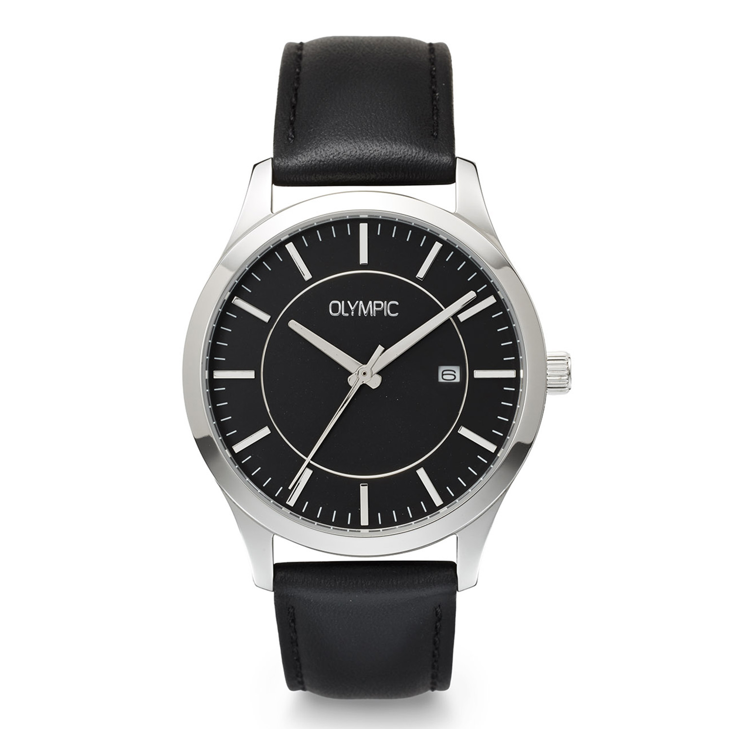 Olympic OL80HSL001 Damian Horloge Heren Staal 40mm 
Dit unieke Olympic model met artikelnummer: OL80HSL001 is een klassiek herenhorloge. Het horloge heeft een stalen kast met een gladde bezel en een matte zwarte wijzerplaat met een datum en fijne uursaanduiding. Aan de kast zit een zwarte lerenband met een gespsluiting. Het horloge heeft een mineraalglas, een doorsnee van 40mm en is 5ATM.

Het merk:
Een mooi horloge hoeft niet duur te zijn! Het Nederlandse horlogemerk Olympic levert stoere chronografen, slimline series, digitale uurwerken en elegante dameshorloges. De prijs-kwaliteitverhouding staat bij Olympic hoog in het vaandel met prijzen die uiteenlopen van &euro; 34,95 tot en met &euro; 169,00.

100% Nederlands ontwerp, waterdicht en standaard 3 jaar fabrieksgarantie.

Specificaties:
- Ronde kast &Oslash; 40mm
- Zwarte wijzerplaat
- Zwarte lerenband
- 5ATM
- Standaard 3 jaar fabrieksgarantie
- Mineraalglas