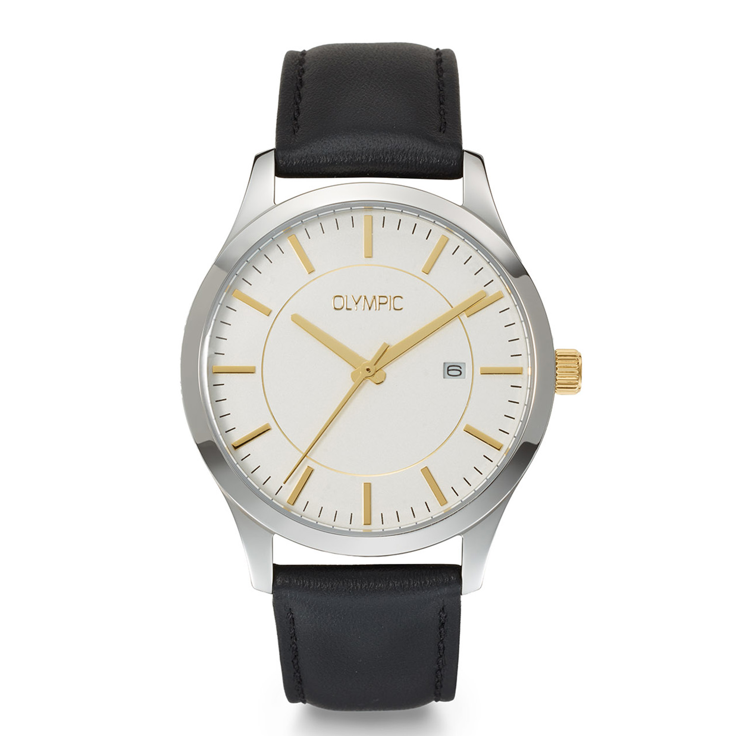 Olympic OL80HSL002B Damian Horloge Heren Staal 40mm 
Dit unieke Olympic model met artikelnummer: OL80HSL002B is een klassiek herenhorloge. Het horloge heeft een stalen kast met een gladde bezel en een matte witte wijzerplaat met een datum en fijne uursaanduiding. Aan de kast zit een zwarte lerenband met een gespsluiting. Het horloge heeft een mineraalglas, een doorsnee van 40mm en is 5ATM.

Het merk:
Een mooi horloge hoeft niet duur te zijn! Het Nederlandse horlogemerk Olympic levert stoere chronografen, slimline series, digitale uurwerken en elegante dameshorloges. De prijs-kwaliteitverhouding staat bij Olympic hoog in het vaandel met prijzen die uiteenlopen van &euro; 34,95 tot en met &euro; 169,00.

100% Nederlands ontwerp, waterdicht en standaard 3 jaar fabrieksgarantie.

Specificaties:
- Ronde kast &Oslash; 40mm
- Witte wijzerplaat
- Zwarte lerenband
- 5ATM
- Standaard 3 jaar fabrieksgarantie
- Mineraalglas